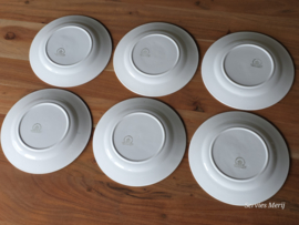 Nimy Belgium Art Nouveau set 6x plat dinerbord 22,5 cm