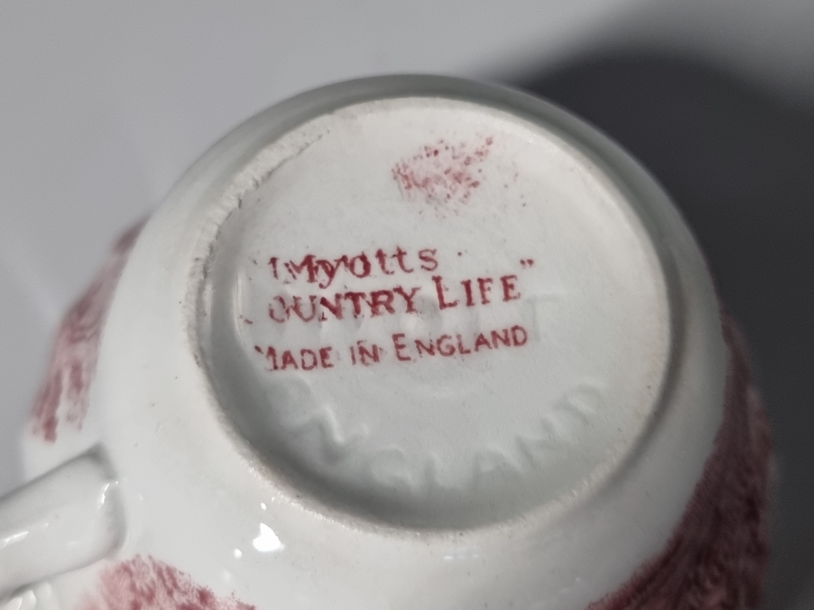 Engels rood Myott's Country Life Espresso Kop en schotel