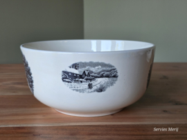 Landschap Zwart Société Céramique hoge ronde schaal 23 cm (chip aan bovenrand)