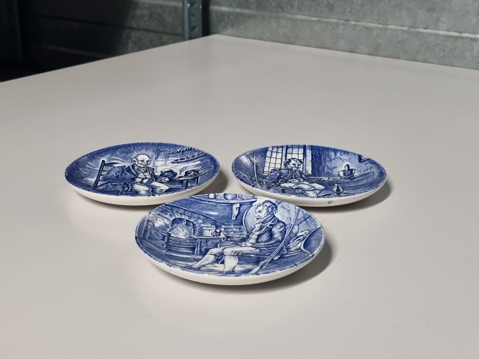 Engels blauw Enoch Wedgwood set 3x onderzetter