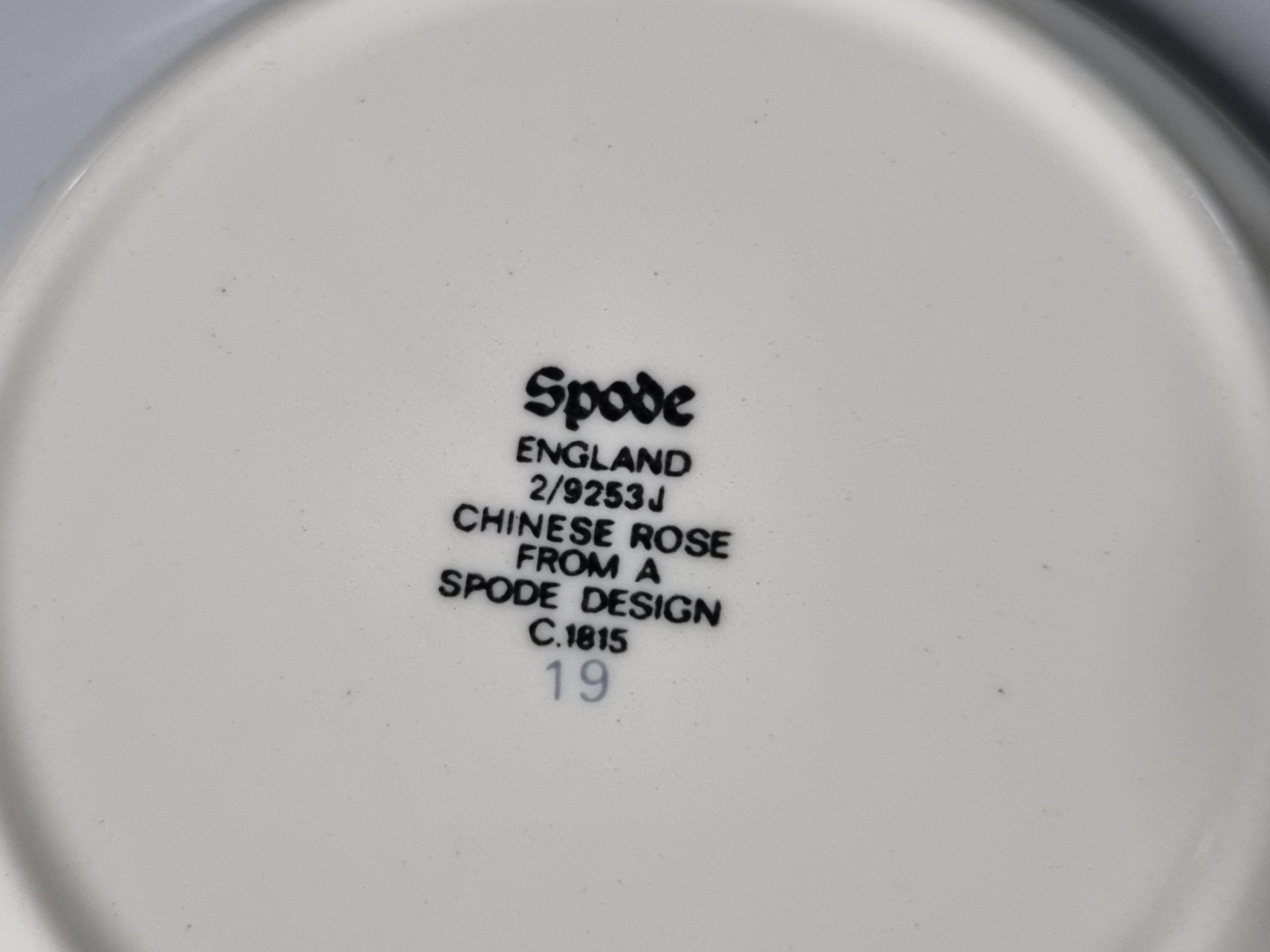 Engels Spode Copeland Chinese Rose set 6x bordje 10 cm (nieuw stempel)