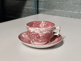 Engels rood English Scenery Woods Ware kop en schotel