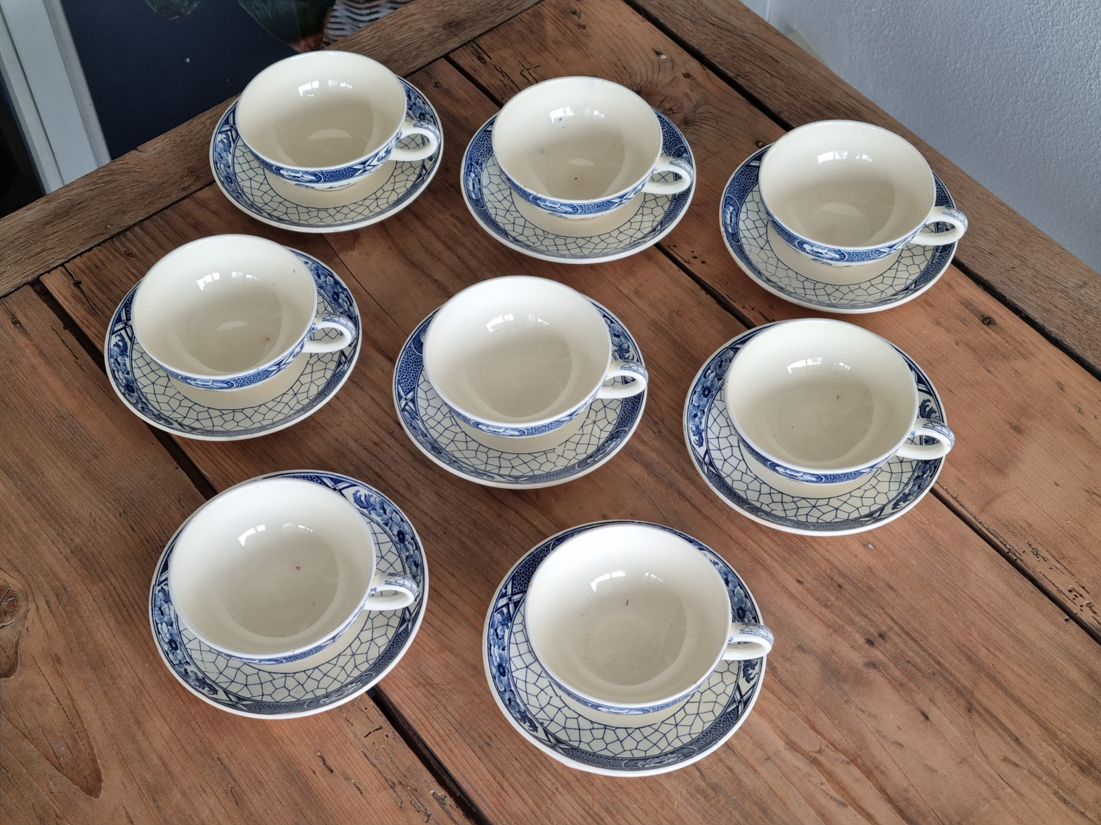 Societe Ceramique Butterflij set 8x kop en schotel