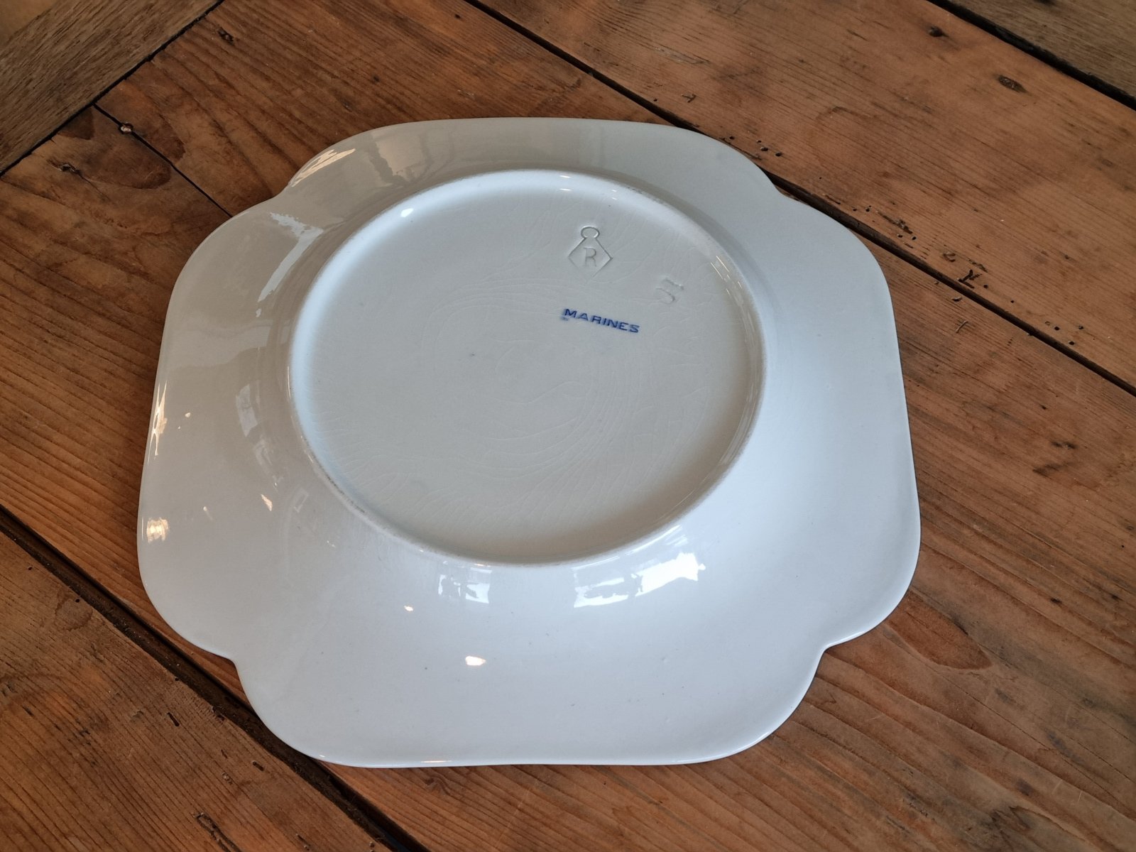 Petrus Regout Marines lichtblauw vierkant serveerbord 29,5 cm