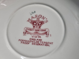 Engels Mason's Vista rood Thee Kop en schotel