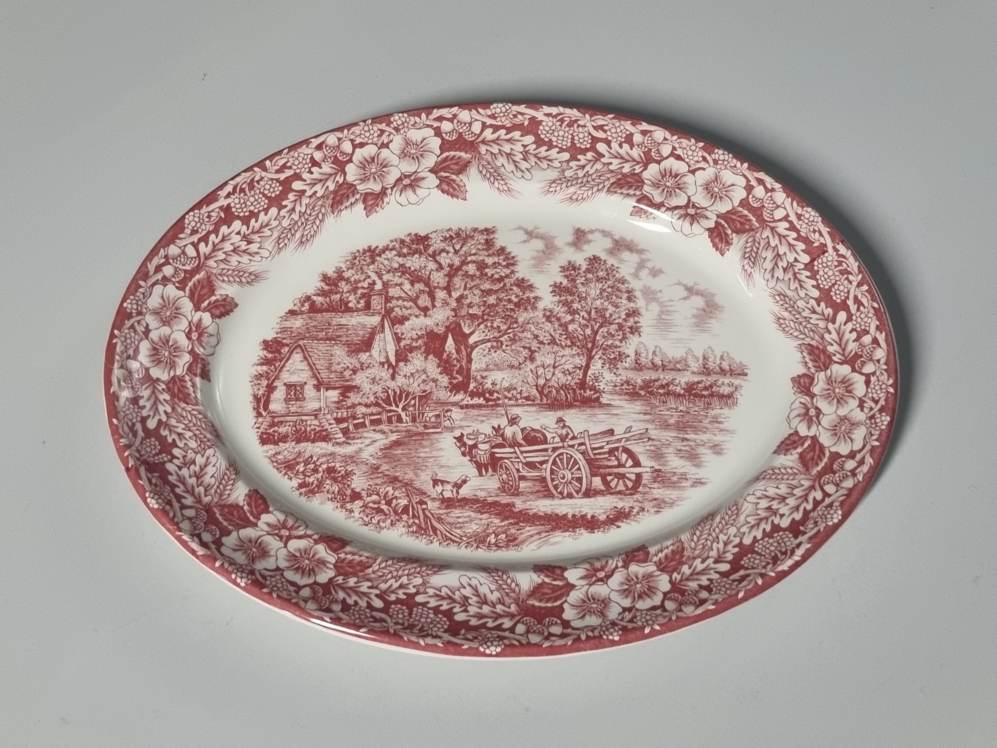 Engels rood Broadhurst The Constable Series ovale schaal 30,5 cm