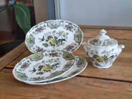 Engels Royal Doulton Ridgway Windsor gekleurd Theeservies 10-pers.