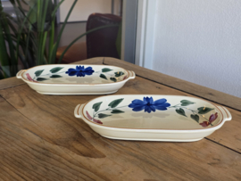 Boerenbont 418 Societe Ceramique set 3x ovale schaal met greepjes