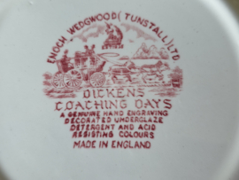 Engels rood Enoch Wedgwood Dickens Coaching Days diep bord 22 cm