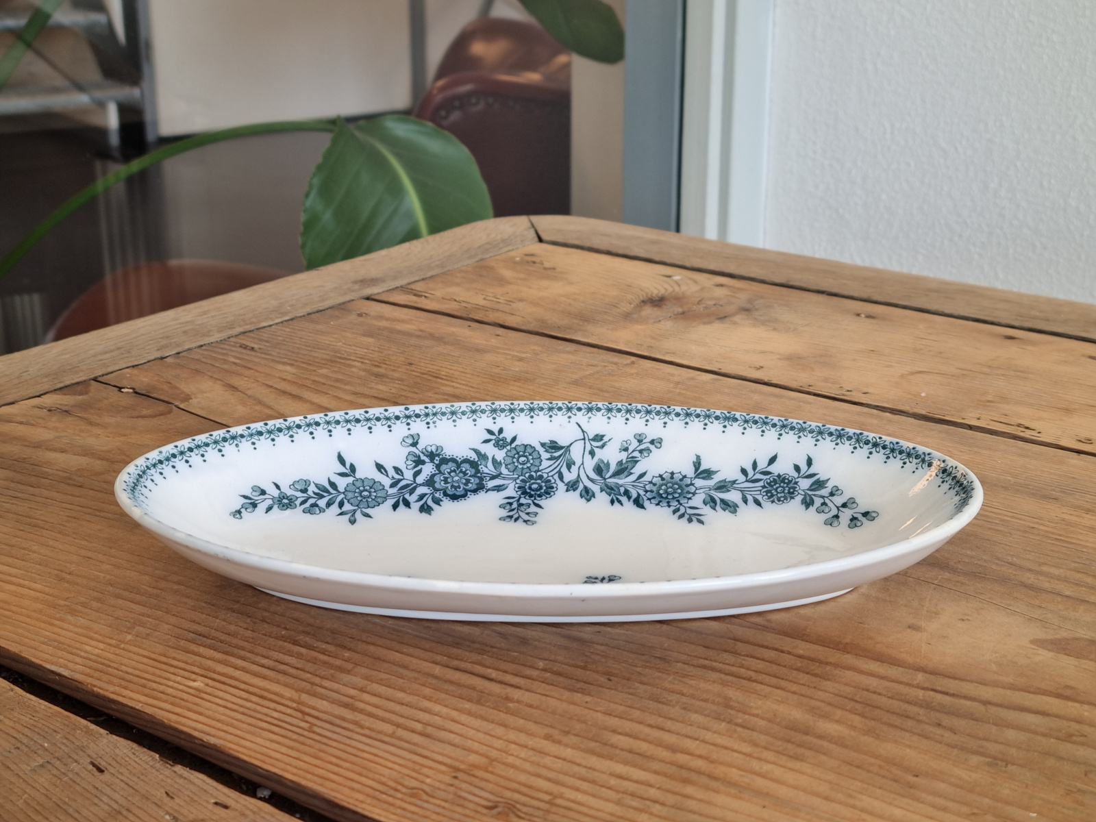Société Céramique Bruges blauw ovaal schaaltje 25 cm