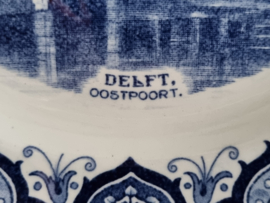 Wandbord Societe Ceramique Mooi Nederland Delft Oostpoort blauw 23 cm