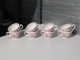 Engels rood Woods Burslem England Seaforth set 8x kop en schotel