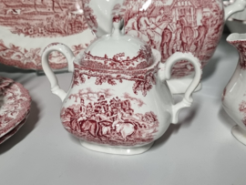 Engels rood Jachtservies Myott's Country Life Ontbijtservies 6 personen