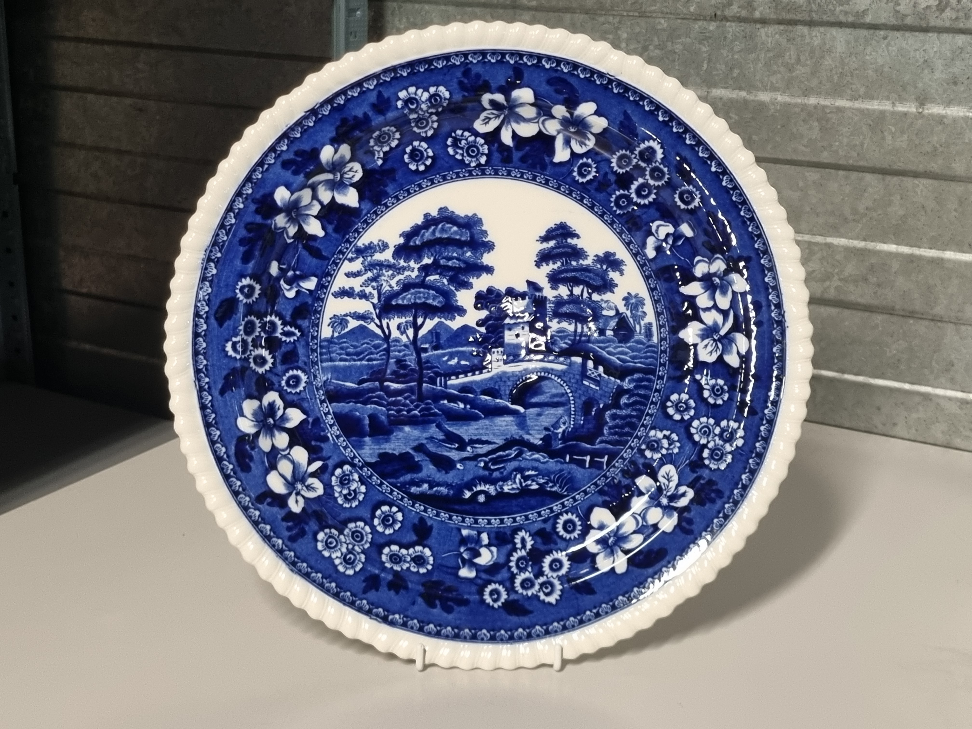 Engels Copeland Spode's Tower blauw rond serveerbord 32 cm