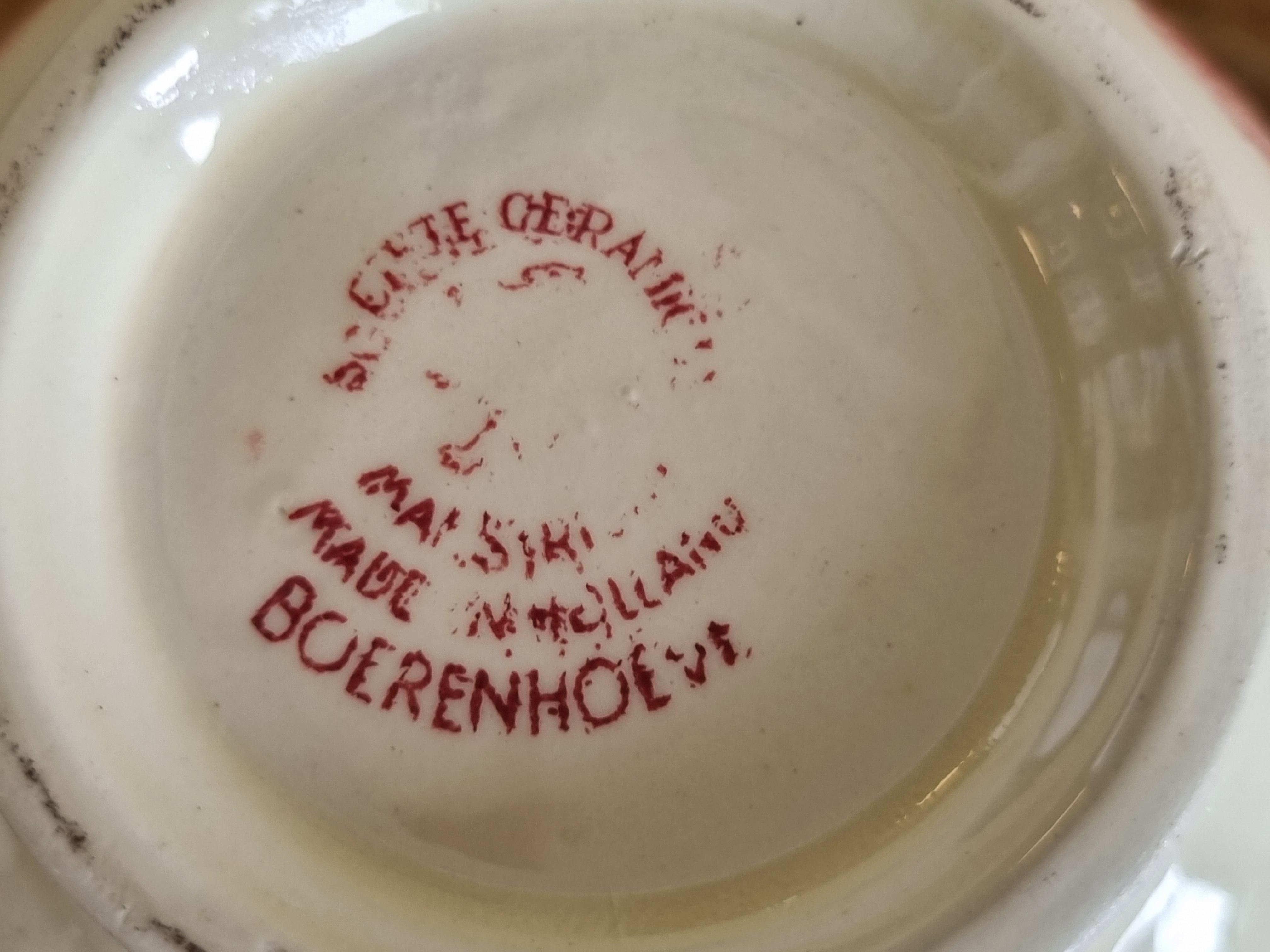 Boerenhoeve rood Societe Ceramique suikerpot