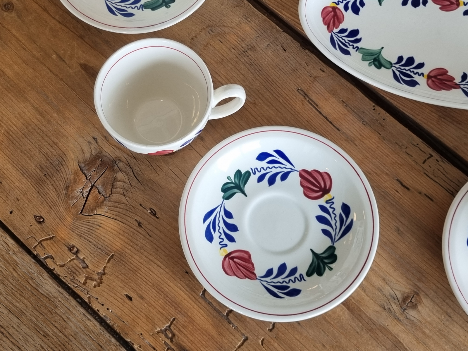 Boerenbont Boch Koffieservies model Zeeland 8 personen (zwarte stempel)