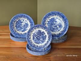 Engels blauw Grindley Country Style set 18 borden