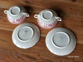 Villeroy en Boch Burgenland rood set 2x soepkom met schotel (rond oortje)