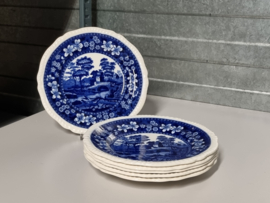 Engels Copeland Spode's Tower  blauw Ontbijtservies 6-pers