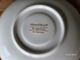 Villeroy en Boch Burgenland rood set  6x koffie kop en schotel (bruin stempel)