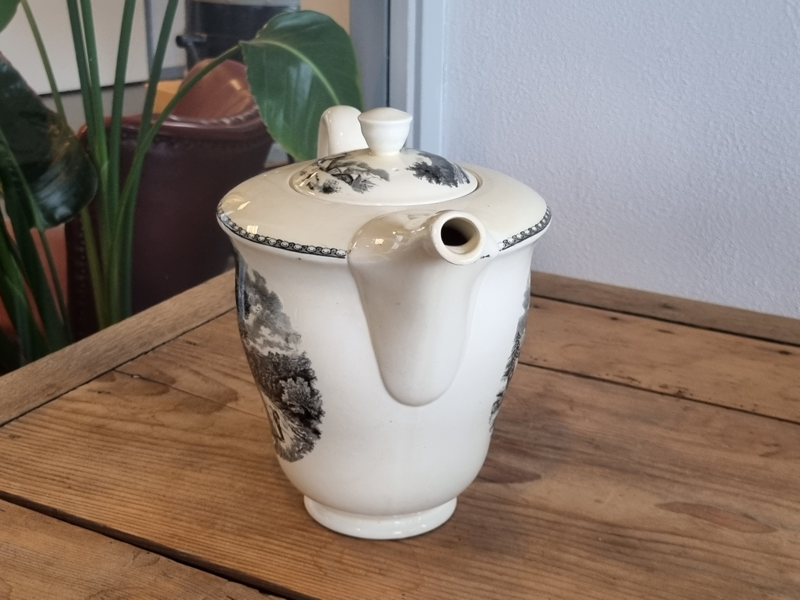 Landschap Zwart Société Céramique Koffiepot (rond model)