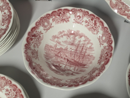 Engels rood Historical Ports serviesset 8 personen
