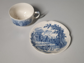 Engels blauw Johnson Bros Haddon Hall Kop en schotel