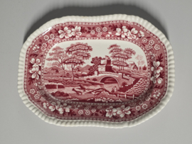 Engels Copeland Spode's Tower rood rechthoekige schaal 27 cm