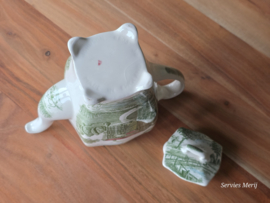 Engels groen Johnson Bros Country Scene Koffiepot 16 cm