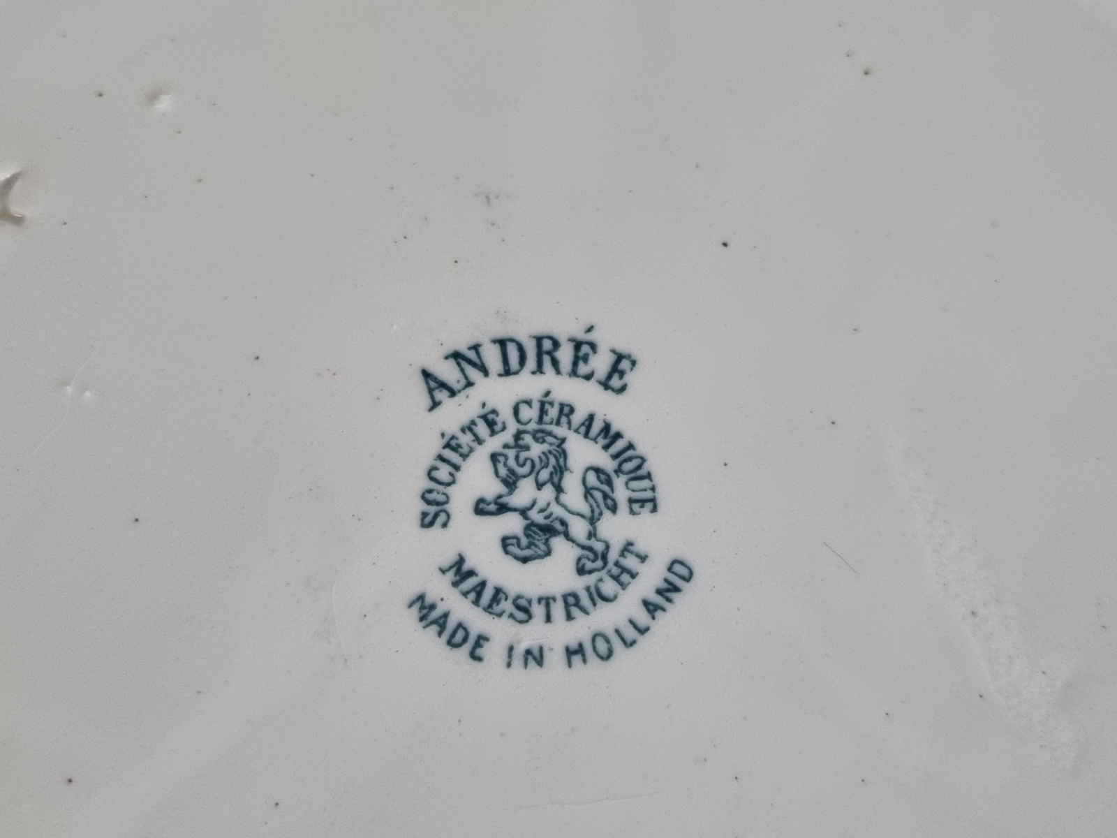 Societe Ceramique Andree petrol Serveerbord Pannenkoekenbord 27,5 cm