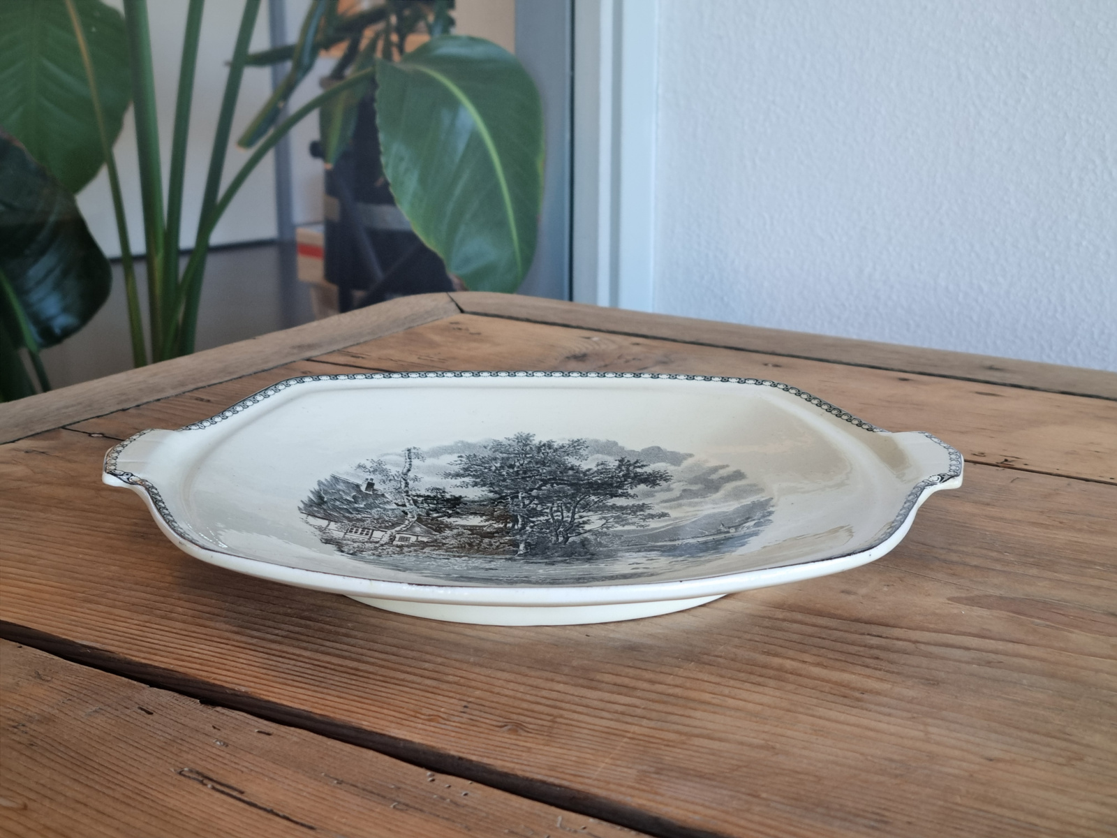 Landschap Zwart Societe Ceramique Gebakschaal Vlaaibord 25 cm