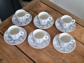 Societe Ceramique Saks set 6x Koffie Kop en Schotel
