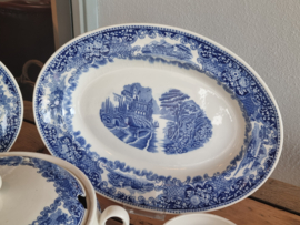 Regout Castillo blauw compleet eetservies 6 personen (rond model)