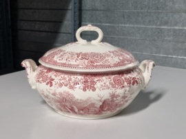 Villeroy en Boch Burgenland rood grote Dekschaal Terrine mét uitsparing lepel