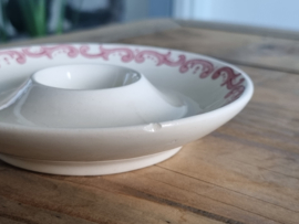 Victoria Rood Societe Ceramique set 5x Eierdop model Barneveld (wit)
