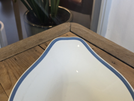 Regout wit Broodschaal Broodschuit met blauwe rand van Hotelporselein