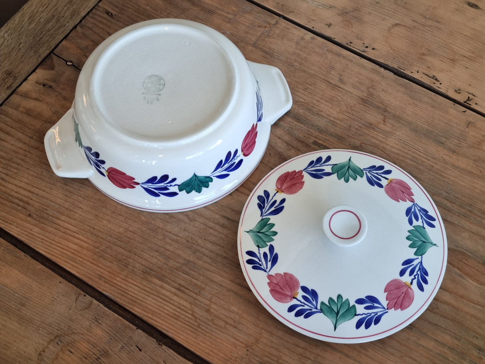 Boerenbont Societe Ceramique 483a unieke Dekschaal Terrine