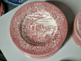 Engels rood Ironstone EIT Ltd England serviesset 12 personen (kasteel)