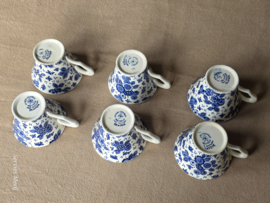Beatrix Societe Ceramique set 6x Koffie Kop en schotel met bloemkooloortje en relief schotel