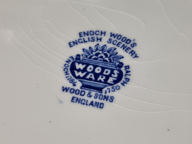 Engels blauw Woods Ware middelgrote Serveerschaal 36,5 cm