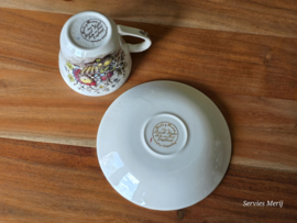 Engels Bruin Fruits & Flowers kop en schotel