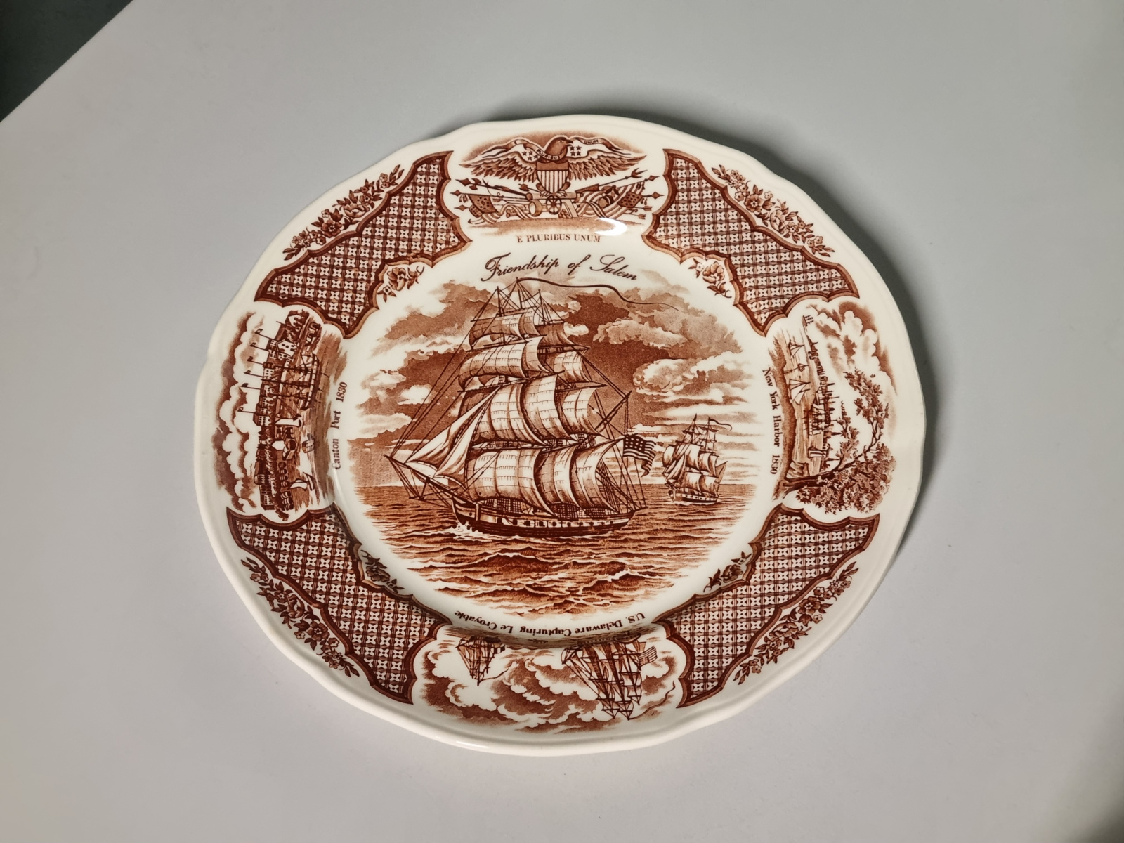 Engels bruin Alfred Meakin Fair Winds plat dinerbord 27 cm