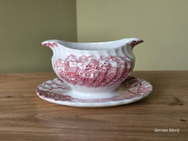 Engels rood Myott Royal Mail Postkoets Sauskom op vaste onderschotel