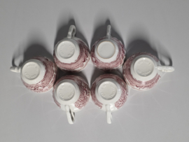 Engels rood Royal Wessex Postkoets set 6x kop en schotel