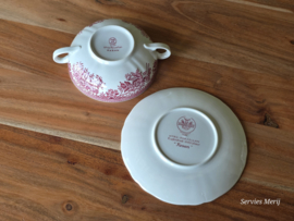 Villeroy en Boch Fasan rood Soepkom met Schotel (rond oortje)