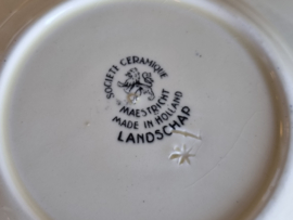 Landschap Zwart Societe Ceramique Jampotje op originele onderschotel