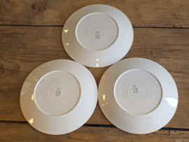 Boch Belgium Vedetta set 3x roze borden 23,5 cm