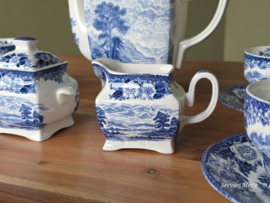 Engels blauw Royal Warwick Lochs of Schotland koffieservies theeservies 6 personen