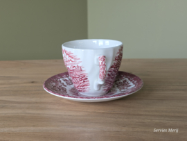 Engels rood British Olde Country Castles Kop en schotel