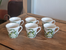 Vintage groen Figgjo Flint Turi Design Market Norway set 6x kopje